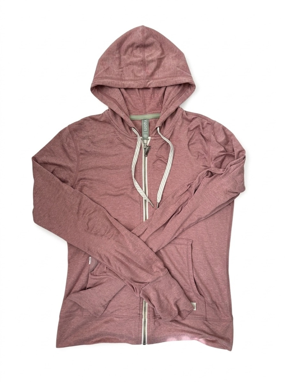 Vuori Lightweight Zip Hoodie in Dusty Rose